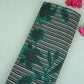 Green & Black Floral Print Muslin Fabric MF-30193