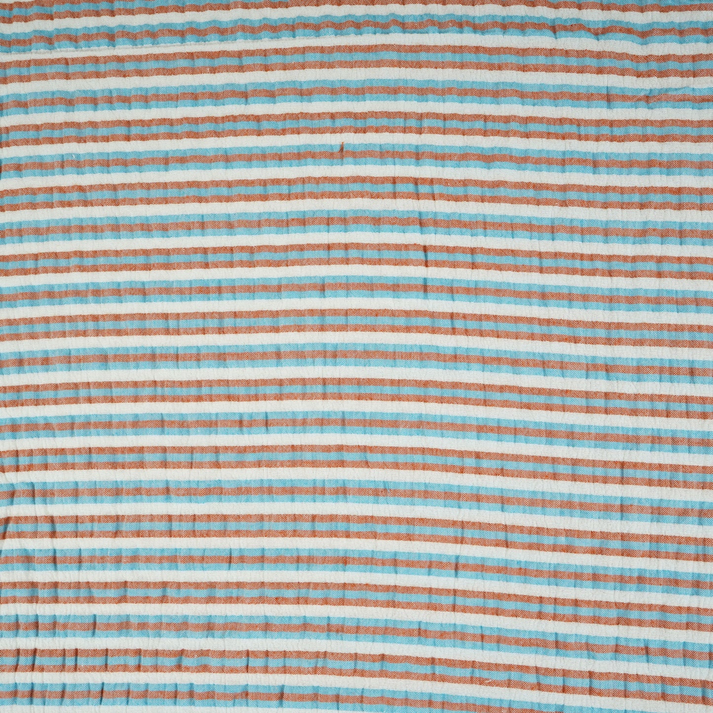 Blue with Brown Stripes Seer sucker cotton Fabric RS-30205 - TradeUNO