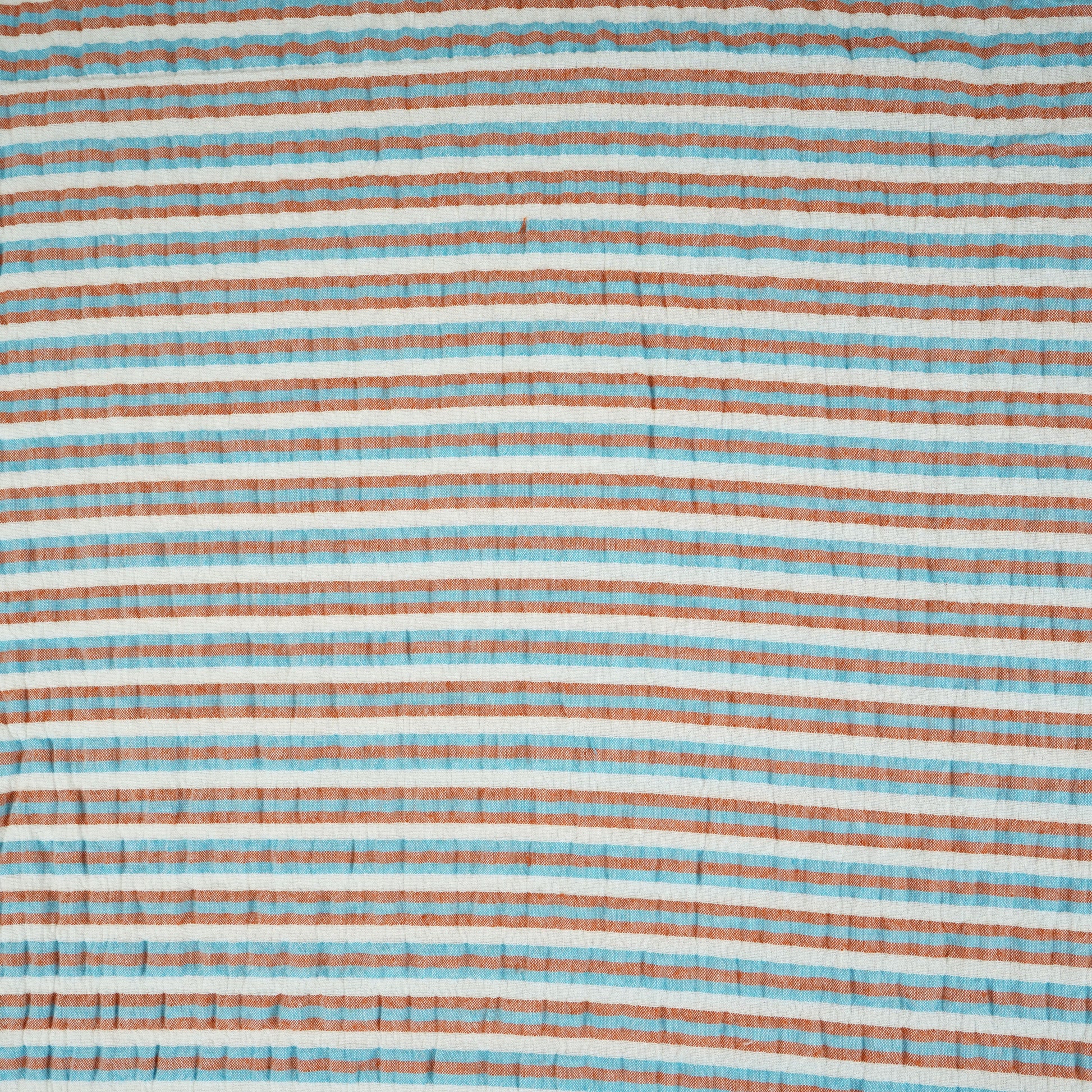 Blue with Brown Stripes Seer sucker cotton Fabric RS-30205 - TradeUNO
