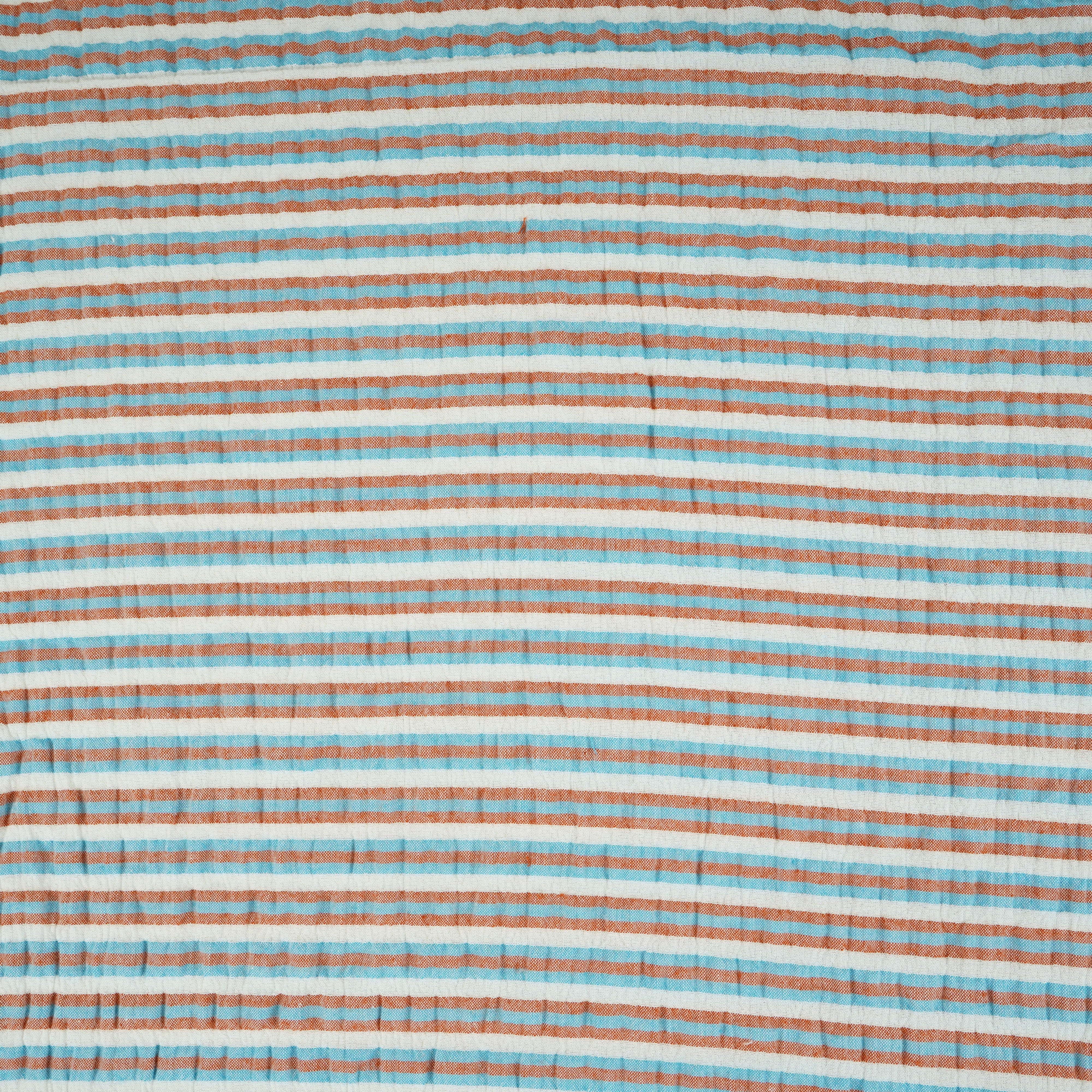 Blue with Brown Stripes Seer sucker cotton Fabric RS-30205 - TradeUNO
