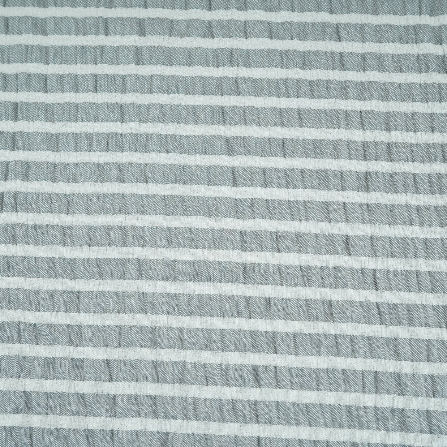 Grey with White Stripes Seer sucker Cotton Fabric RS-30204
