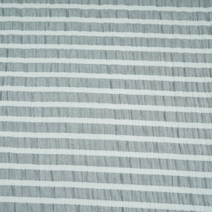 Grey with White Stripes Seer sucker Cotton Fabric RS-30204 - TradeUNO