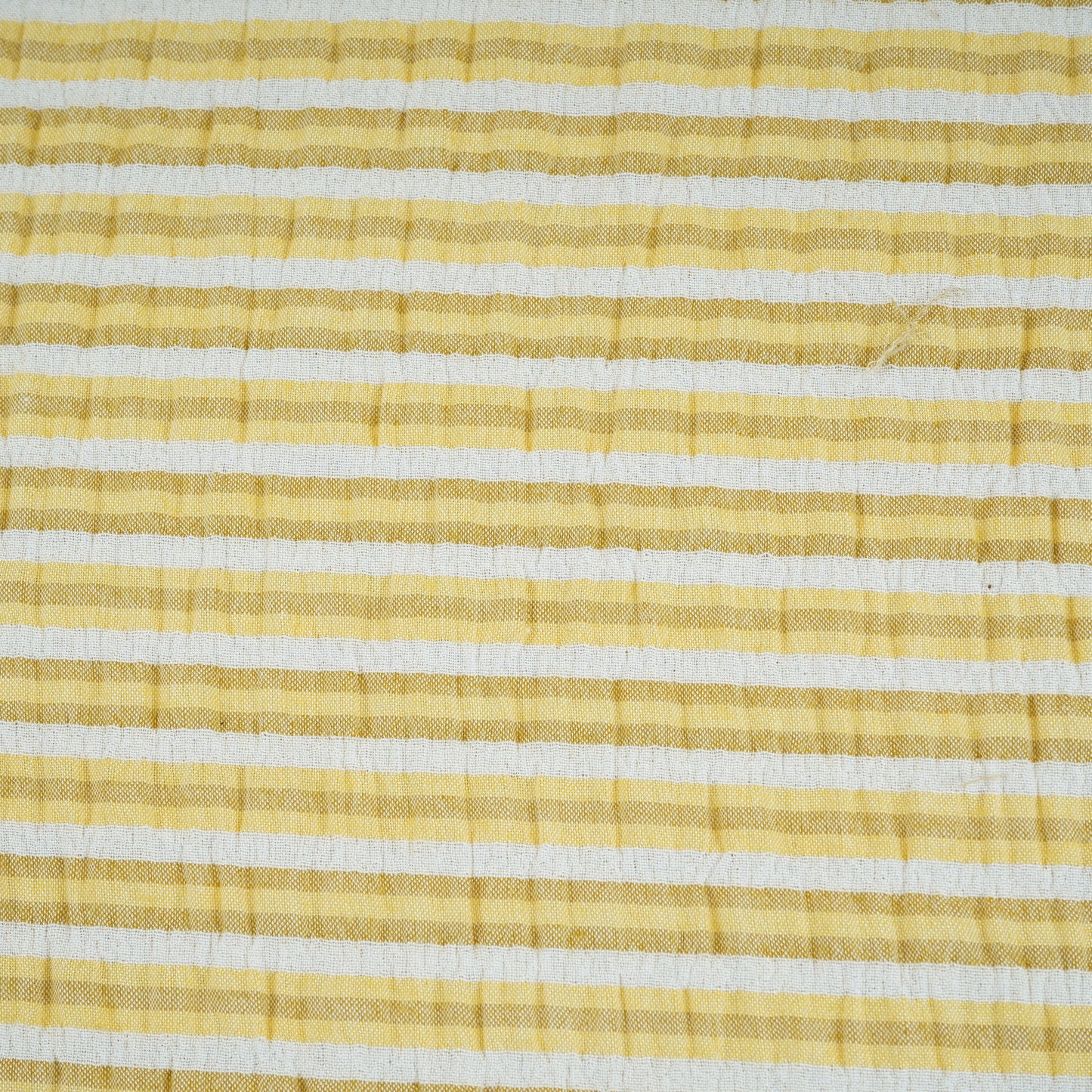 Yellow with White Stripes Seer sucker Cotton Fabric RS-30203