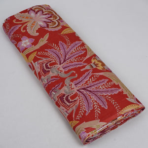 Red Floral & Tropical Print Cotton Fabric MFL-23644