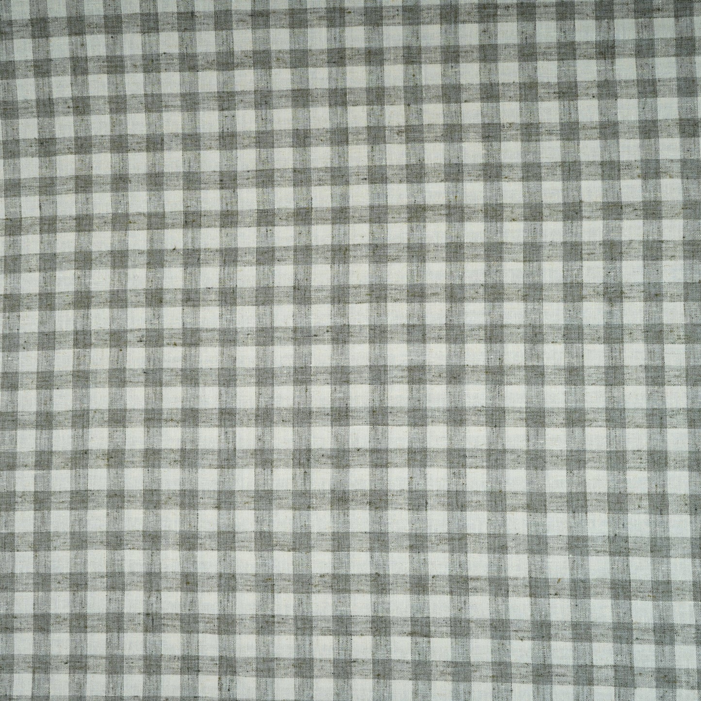 Olive Green & White Check Linen Fabric RS-30239