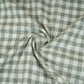 Olive Green & White Check Linen Fabric RS-30239
