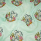 Mint Blue Pichwai embroidery Organza Fabric VFS-31538