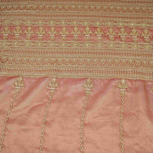 Magenta Pink Pearl Cutdana embroidery Kanjivaram Silk Fabric TFS-31788 - TradeUNO