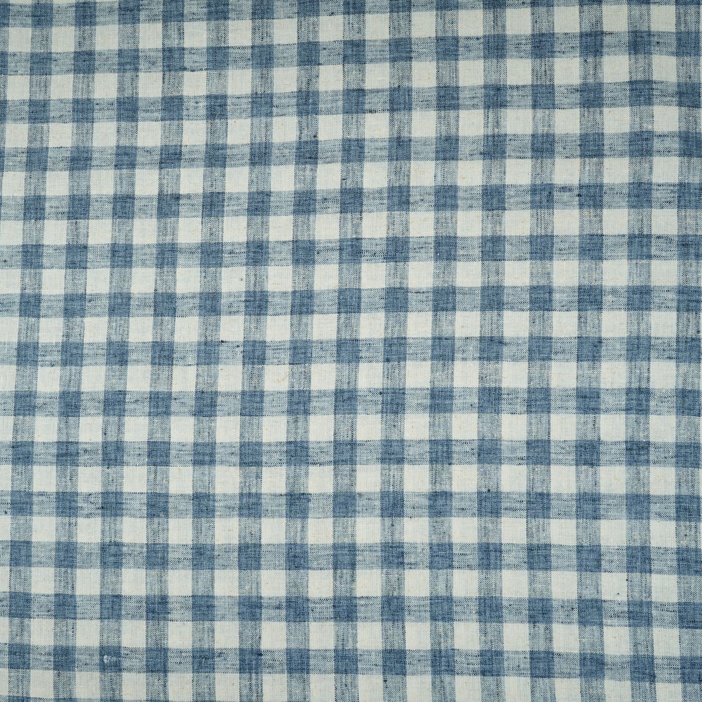 Indigo & White Check Linen Fabric RS-30241