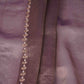 Purple Pearl Cutdana embroidery Kanjivaram Silk Fabric TFS-31787
