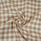 Brown & White Check Linen Fabric RS-30238