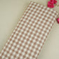 Brown & White Check Linen Fabric RS-30238