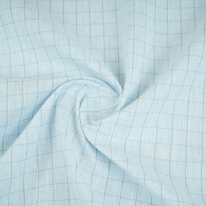 Blue Check Print Linen Fabric MFM-30129 - TradeUNO