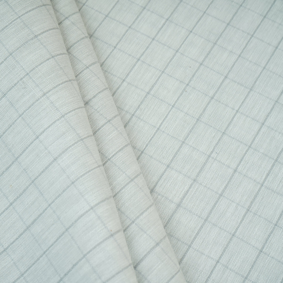 Grey Check Print Linen Fabric MFM-30127 - TradeUNO