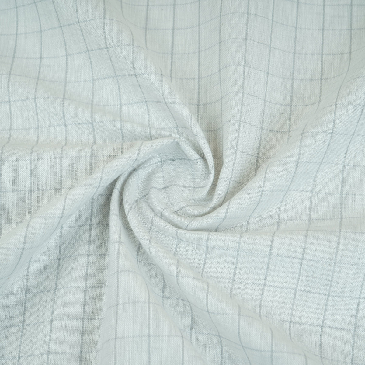 Grey Check Print Linen Fabric MFM-30127 - TradeUNO