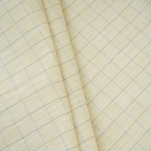 Beige Check Print Linen Fabric MFM-30130 - TradeUNO