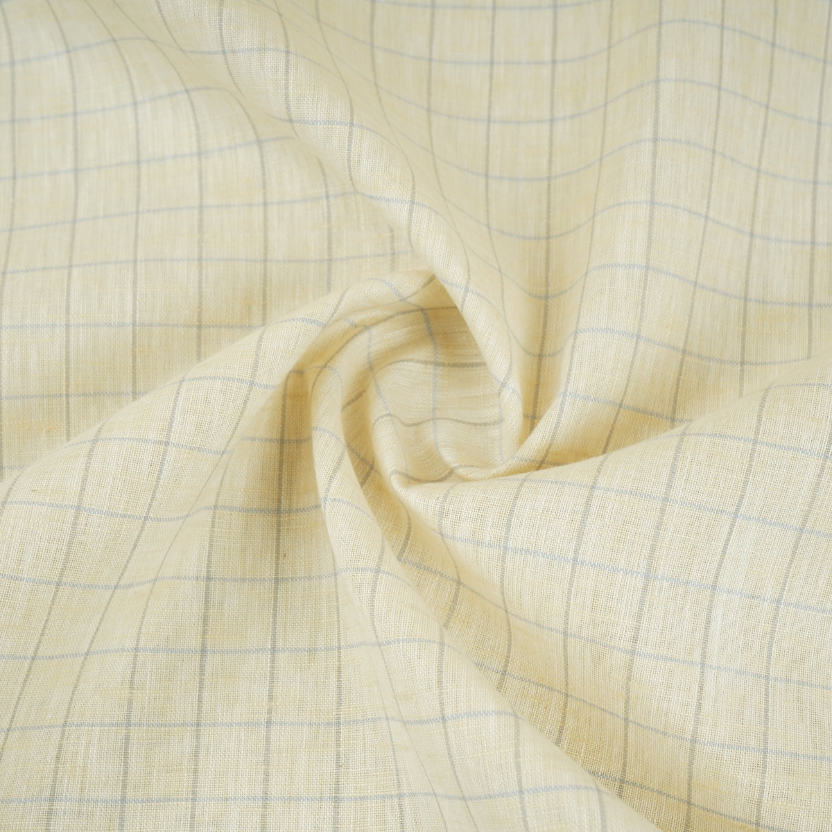 Beige Check Print Linen Fabric MFM-30130 - TradeUNO