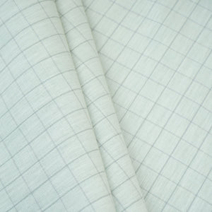 Light Grey Check Print Linen Fabric MFM-30128 - TradeUNO