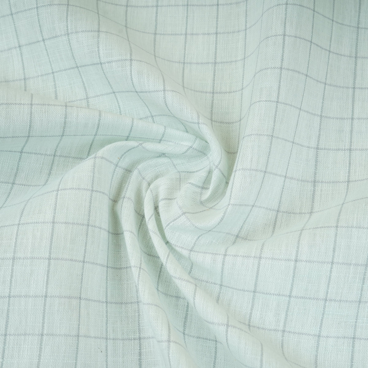 Light Grey Check Print Linen Fabric MFM-30128 - TradeUNO