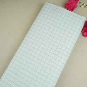 Light Grey Check Print Linen Fabric MFM-30128 - TradeUNO