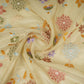 Golden Multicolor floral Jaal with Bead embroidery Kanjivaram Silk Fabric TFS-31786