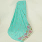 Aqua Blue Cutwork embroidery Crepe Fabric VFS-31652