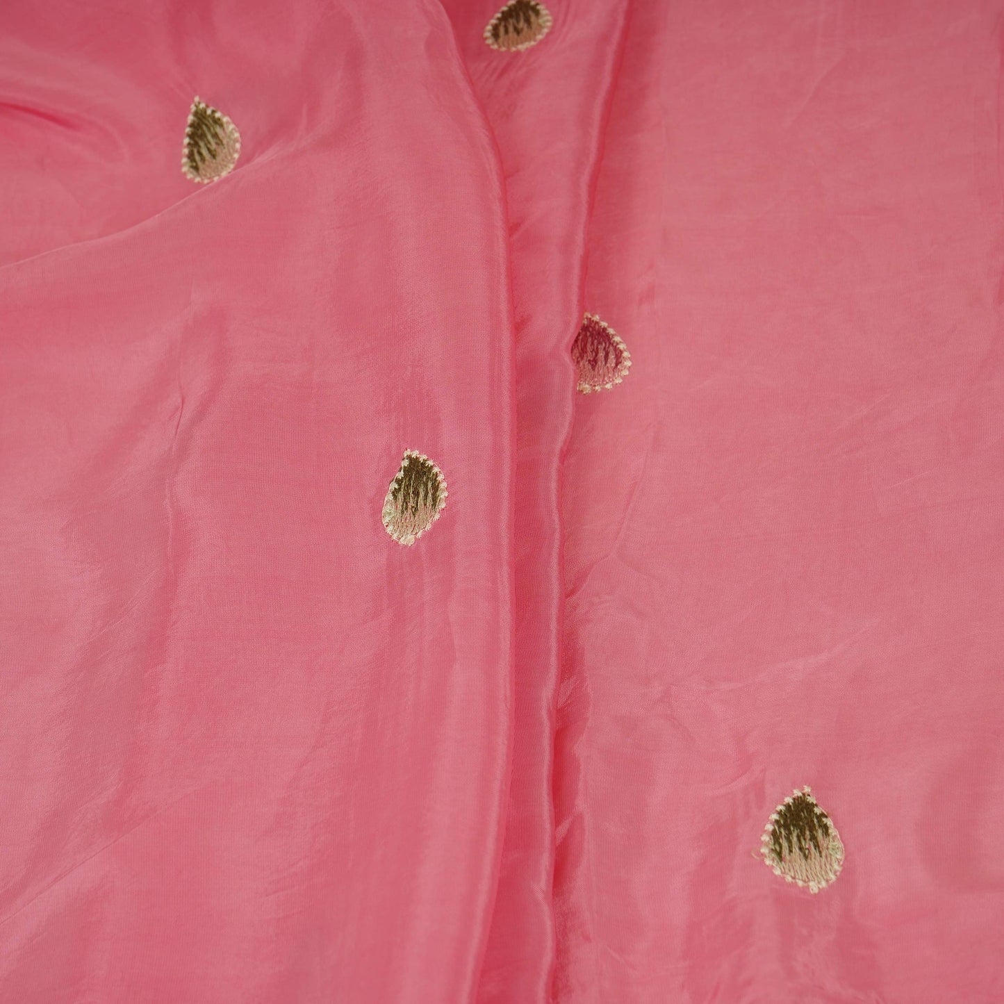 Pink Cutwork embroidery Crepe Fabric VFS-31651