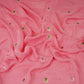 Pink Cutwork embroidery Crepe Fabric VFS-31651