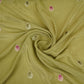 Olive Green Cutwork embroidery Crepe Fabric VFS-31650