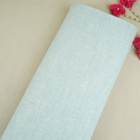 Aqua Blue Solid Linen Twill Fabric RS-30208