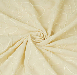 Ivory with Multicolor thread embroidery Rich Cotton Fabric SFG-31710 - TradeUNO
