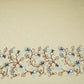 Ivory with Lavender thread embroidery Rich Cotton Fabric SFG-31711