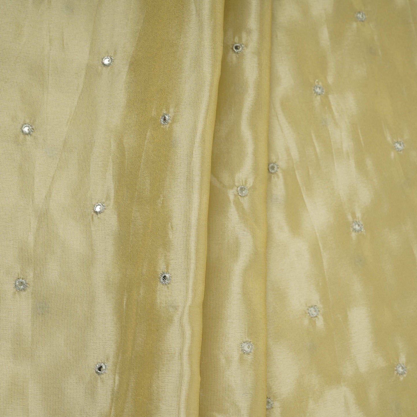 Golden Buti Mirror embroidery Tissue Fabric VFS-31692