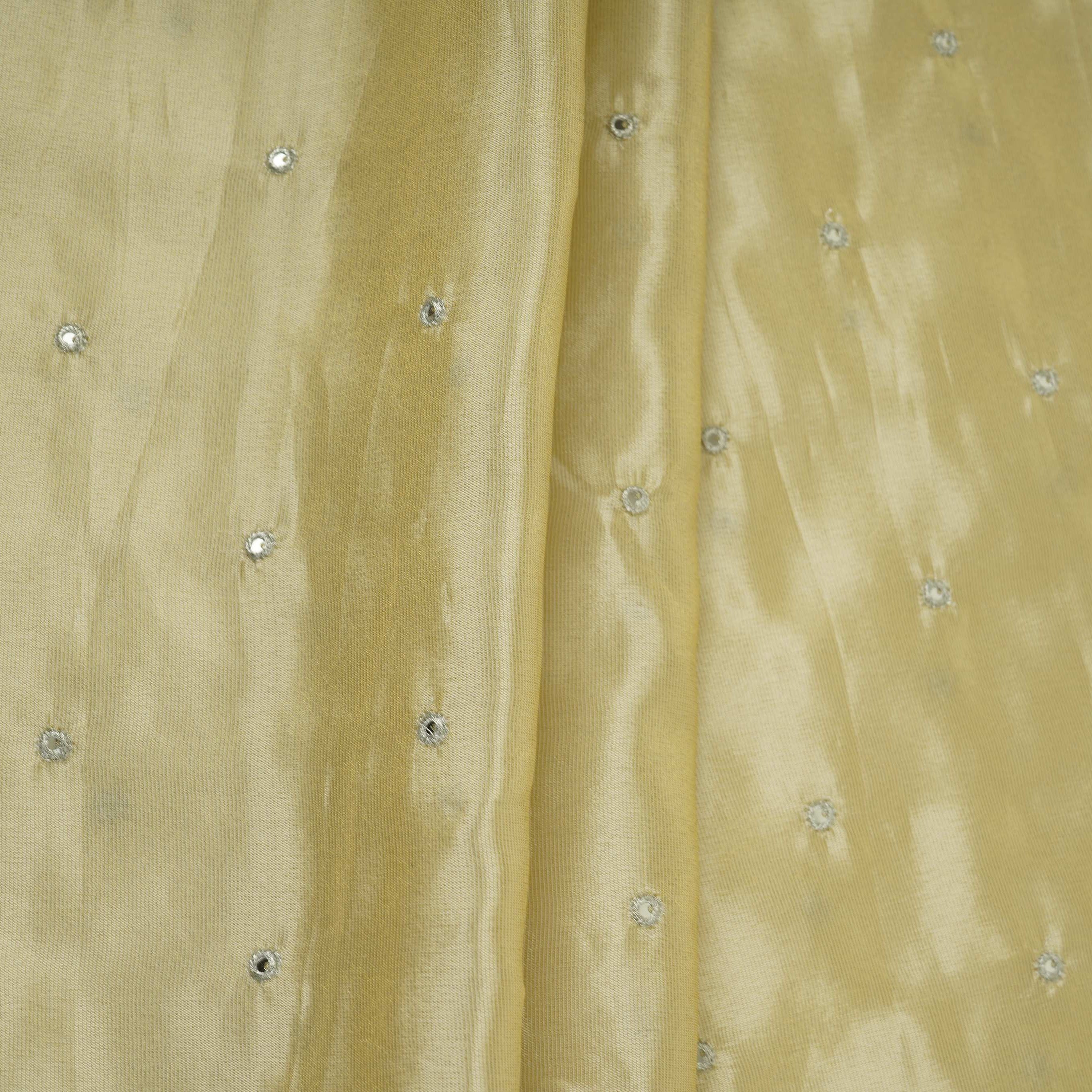 Golden Buti Mirror embroidery Tissue Fabric VFS-31692 - TradeUNO