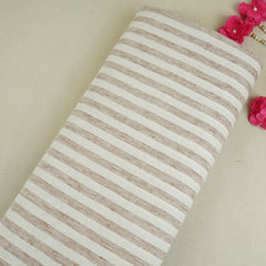 Brown & White Stripes Linen Fabric RS-30232