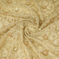 Golden floral Cutdana Sequins embroidery Kanjivaram Silk Fabric TFS-31783