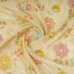 Golden Multicolor floral Jaal with Bead embroidery Kanjivaram Silk Fabric TFS-31785