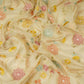 Golden Multicolor floral Jaal with Bead embroidery Kanjivaram Silk Fabric TFS-31785