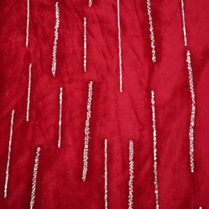 Maroon Sequins Cutdana Embroidery Velvet Fabric AF-19991 – image 2 of 4