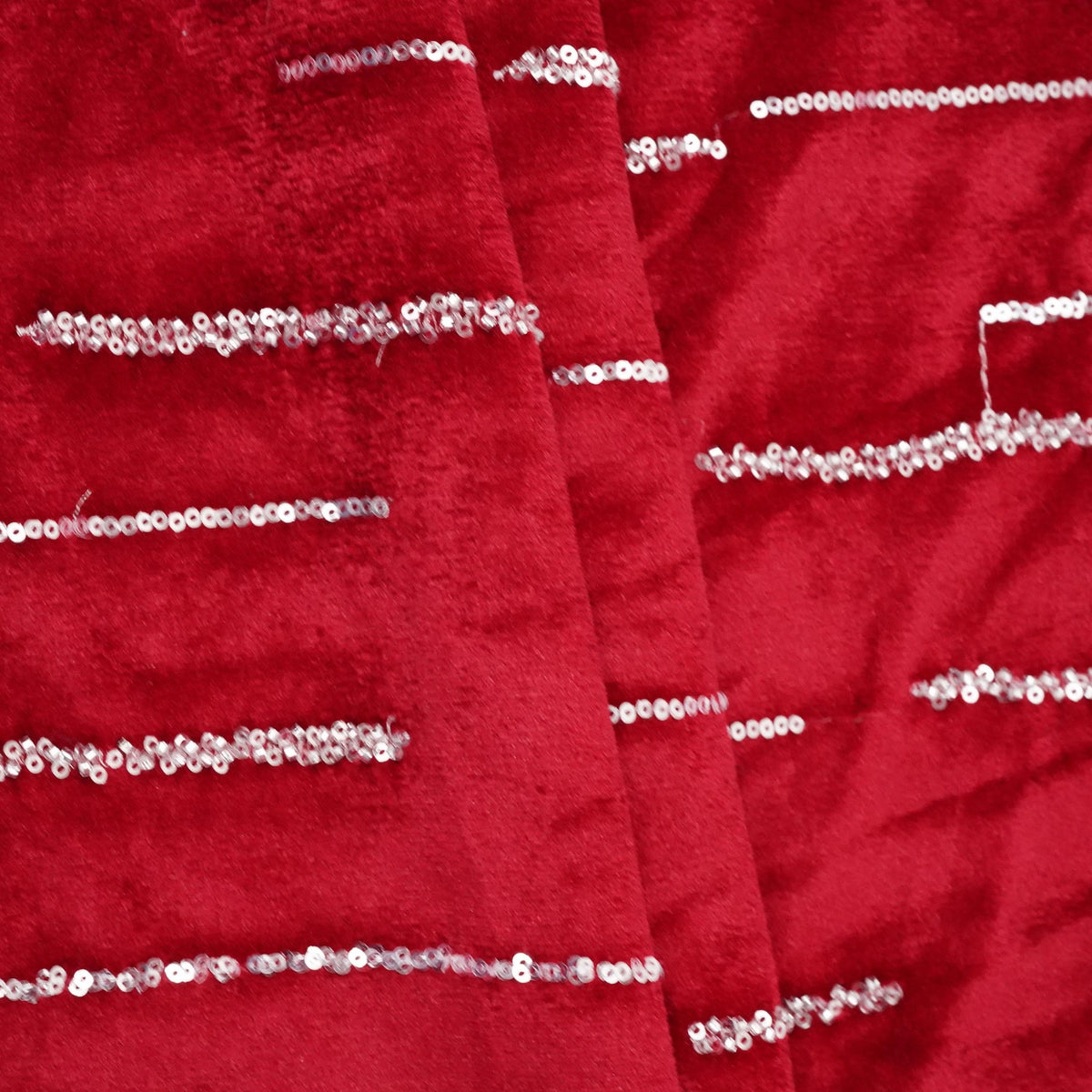 Maroon Sequins Cutdana Embroidery Velvet Fabric AF-19991 – image 4 of 4