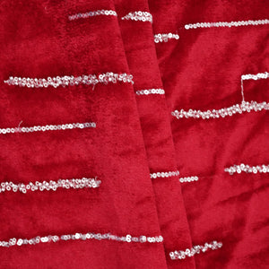 Maroon Sequins Cutdana Embroidery Velvet Fabric AF-19991 – image 4 of 4