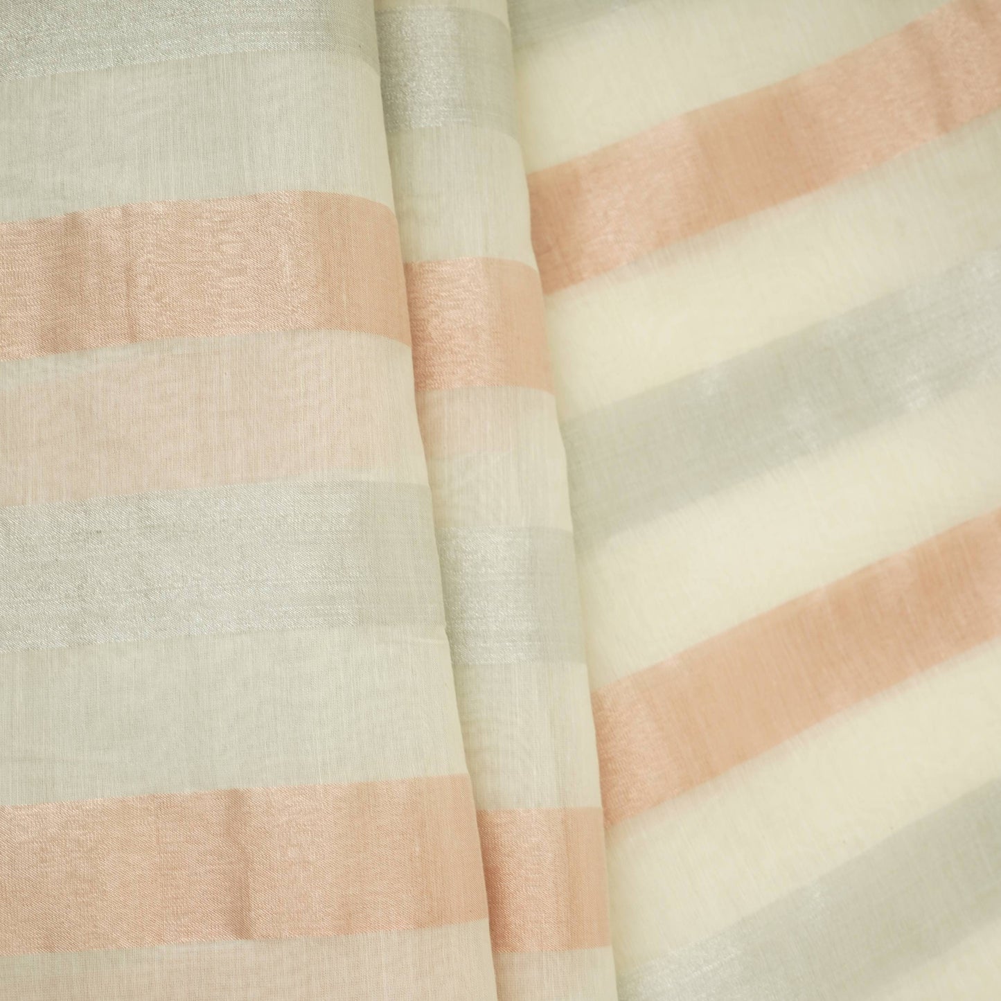Off White with Multicolor stripes Chanderi Fabric CTF-31382