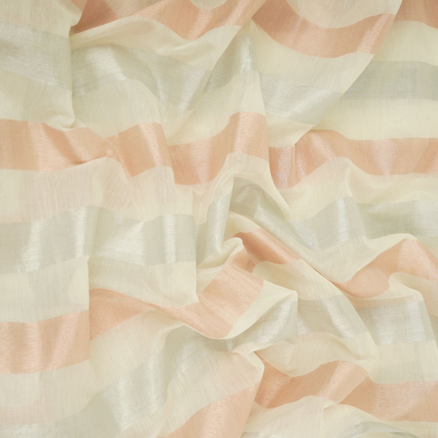 Off White with Multicolor stripes Chanderi Fabric CTF-31382