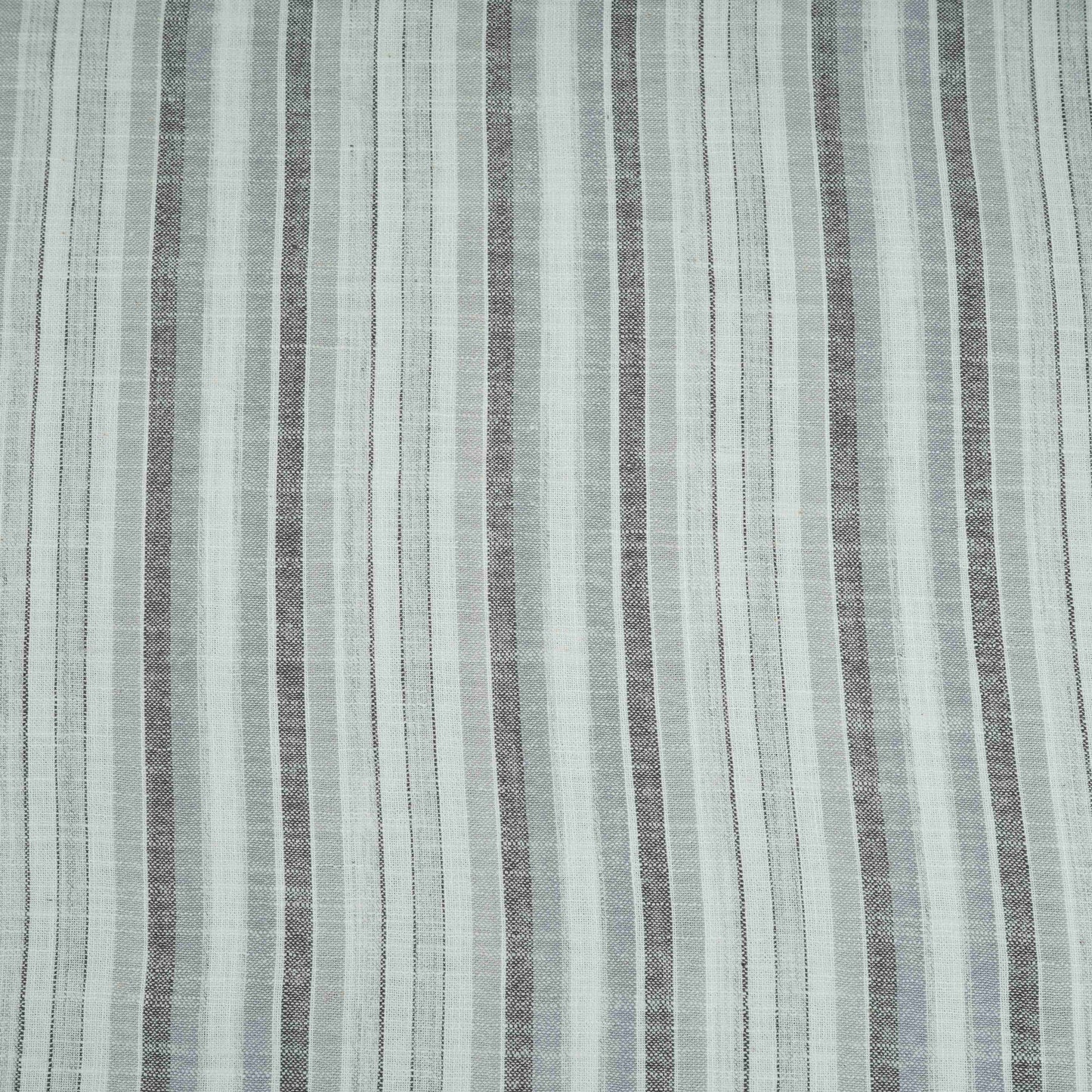 Dark Grey with White Stripes Linen Fabric RS-30216