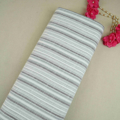 Dark Grey with White Stripes Linen Fabric RS-30216