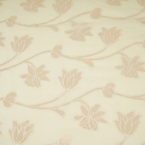 Off white Applique Work Chanderi Fabric CTF-31380