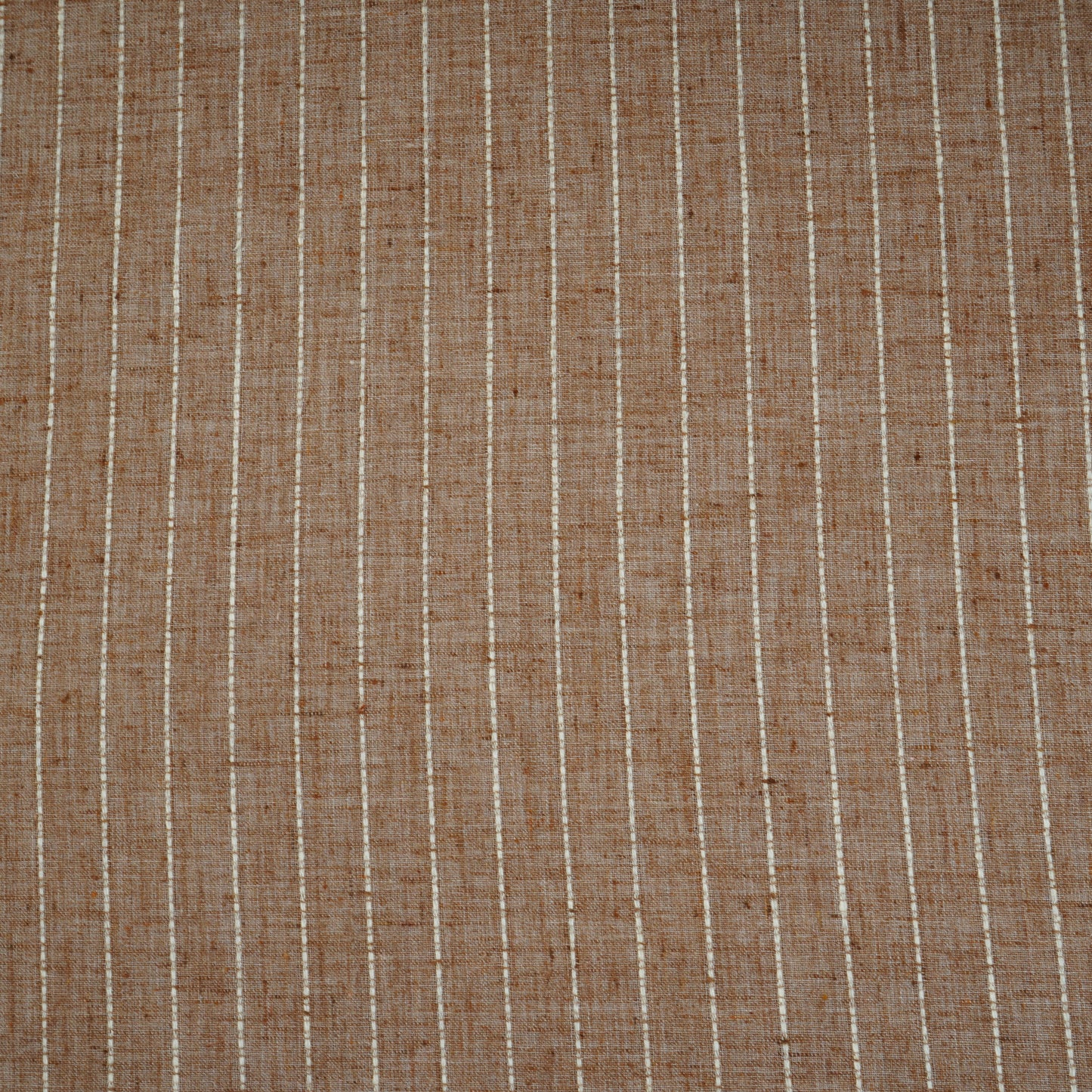 Brown with White Stripes Linen Fabric RS-30253