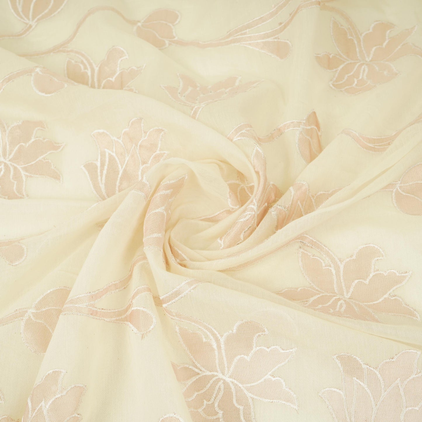 Off white Applique Work Chanderi Fabric CTF-31380