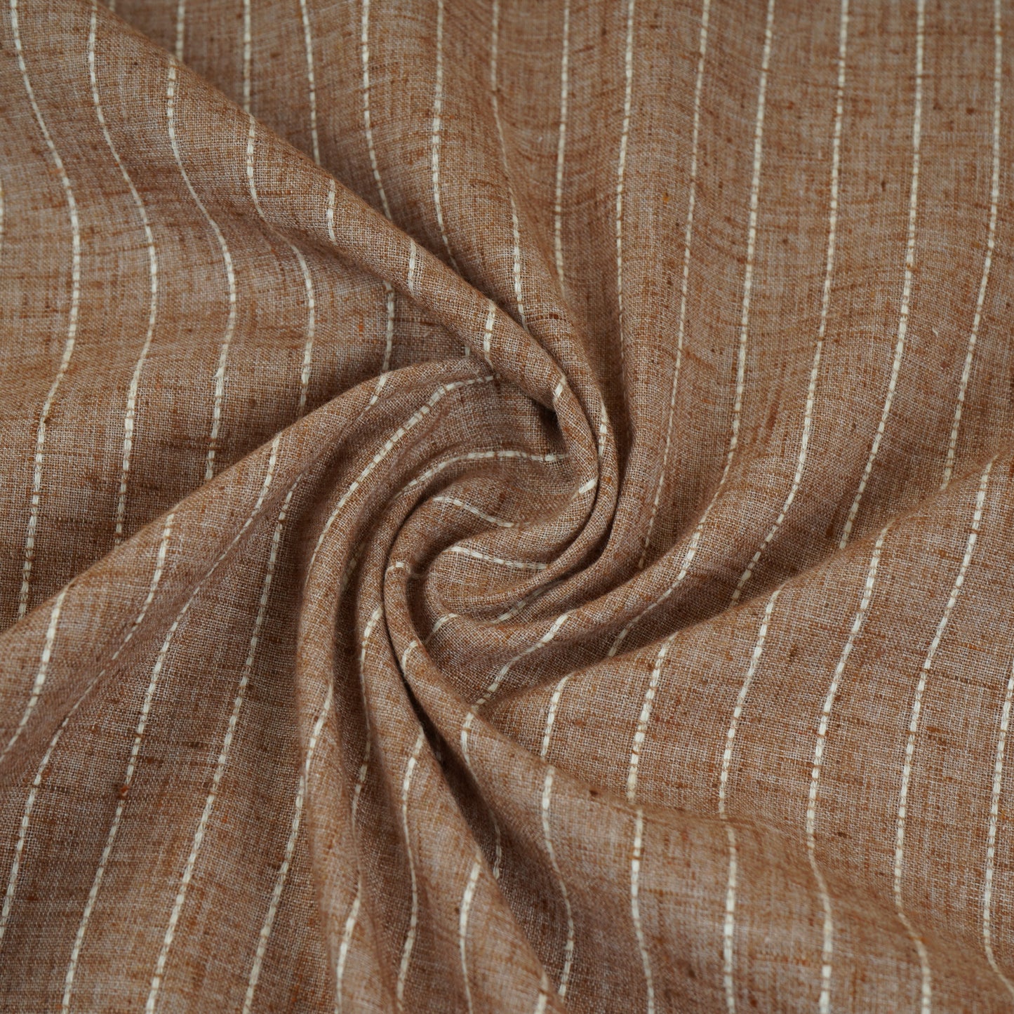 Brown with White Stripes Linen Fabric RS-30253