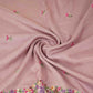 Dusty Mauve Parsi Gara embroidery Raw Silk Fabric VFS-31517